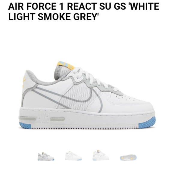 Nike Air Force 1 React SU GS White Smoke Grey men 6